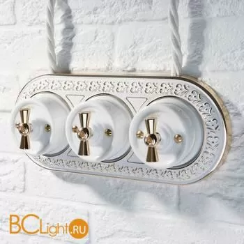 Переключатель одноклавишный (белый) Werkel Retro W5612001 a051317 - Фото 4