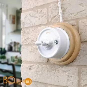 Переключатель одноклавишный (белый) Werkel Retro W5612001 a051317 - Фото 5