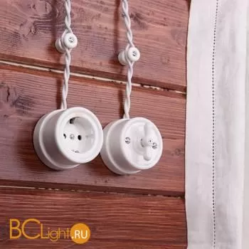 Выключатель на 4 положения двухклавишный (белый) Werkel Retro W5620001 a051310 - Фото 8