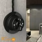 Переключатель одноклавишный (черный) Werkel Retro W5612008 a051454 - Фото 0