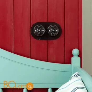 Выключатель на 4 положения двухклавишный (черный) Werkel Retro W5620008 a051452 - Фото 3