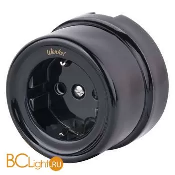 Розетка с заземлением (черный) Werkel Retro W5671008 a051453