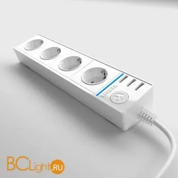 Розеточный блок 4-х местный + 3 USB (белый) Werkel Gallant W6514901 a051460