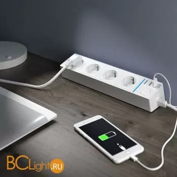 Розеточный блок 4-х местный + 3 USB (белый) Werkel Gallant W6514901 a051460 - Фото 1