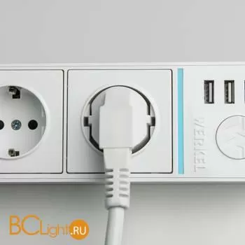 Розеточный блок 4-х местный + 3 USB (белый) Werkel Gallant W6514901 a051460 - Фото 3