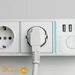 Розеточный блок 4-х местный + 3 USB (белый) Werkel Gallant W6514901 a051460 - Фото 3