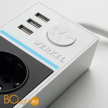Розеточный блок 4-х местный + 3 USB (белый/черный) Werkel Gallant W6514939 a051461 - Фото 3