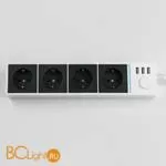 Розеточный блок 4-х местный + 3 USB (белый/черный) Werkel Gallant W6514939 a051461 - Фото 2