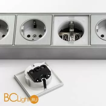 Розеточный блок 4-х местный + 3 USB (серебряный/серебряный рифленый) Werkel Gallant W6514945 a051458 - Фото 7