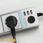 Розеточный блок 4-х местный + 3 USB (серебряный/серебряный рифленый) Werkel Gallant W6514945 a051458 - Фото 6