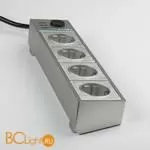 Розеточный блок 4-х местный + 3 USB (серебряный/серебряный рифленый) Werkel Gallant W6514945 a051458 - Фото 4