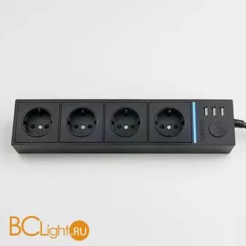 Розеточный блок 4-х местный + 3 USB (черный) Werkel Gallant W6514908 a051459 - Фото 2