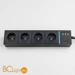 Розеточный блок 4-х местный + 3 USB (черный) Werkel Gallant W6514908 a051459 - Фото 2