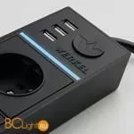 Розеточный блок 4-х местный + 3 USB (черный) Werkel Gallant W6514908 a051459 - Фото 4