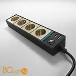 Розеточный блок 4-х местный + 3 USB (черный/шампань рифленый) Werkel Gallant W6514944 a051462