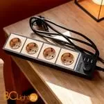 Розеточный блок 4-х местный + 3 USB (черный/шампань рифленый) Werkel Gallant W6514944 a051462 - Фото 10