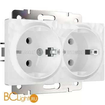 Розетка двойная с заземлением (белый) Werkel W1272001 a052019