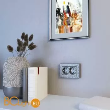 Розетка двойная с заземлением (серебряный) Werkel W1272006 a052074 - Фото 0