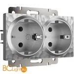 Розетка двойная с заземлением (серебряный) Werkel W1272006 a052074