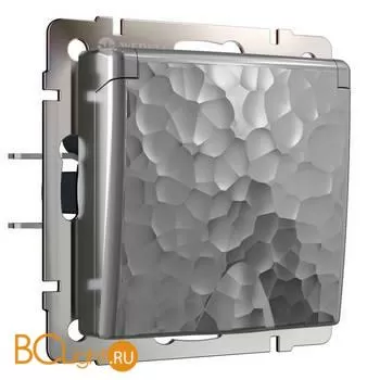 Розетка влагозащ. с зазем. с защит. крышкой и шторками (серебряный) Werkel W1271206 a052077