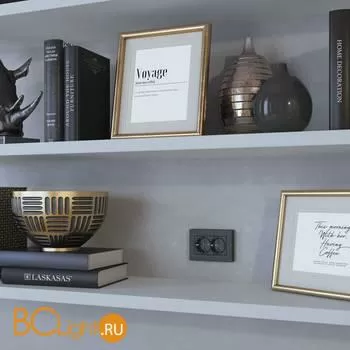 Розетка двойная с заземлением (черный) Werkel W1272008 a052050 - Фото 0