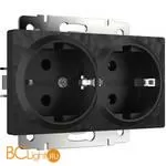 Розетка двойная с заземлением (черный) Werkel W1272008 a052050