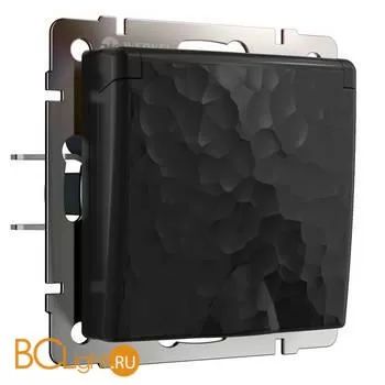 Розетка влагозащ. с зазем. с защит. крышкой и шторками (черный) Werkel W1271208 a052053