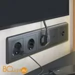 Розетка с заземлением (графит рифленый) Werkel W1171004 a050761 - Фото 2