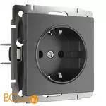 Розетка с заземлением и шторками (графит рифленый) Werkel W1171104 a050750