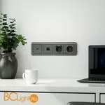 Розетка с заземлением и шторками (графит рифленый) Werkel W1171104 a050750 - Фото 2