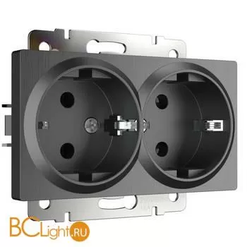Розетка двойная с заземлением (графит рифленый) Werkel W1172004 a050745
