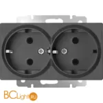 Розетка двойная с заземлением (графит рифленый) Werkel W1172004 a050745 - Фото 0