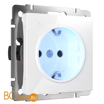 Розетка с заземлением и подсветкой (белая) Werkel W1171401 a051125