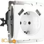 Розетка с заземлением, шторками и USBх2 (белая) Werkel W1171501 a051141