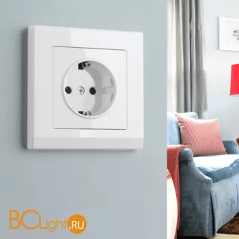 Розетка с заземлением, безвинтовой зажим (белая) Werkel W1171301 a051108 - Фото 2