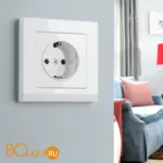 Розетка с заземлением, безвинтовой зажим (белая) Werkel W1171301 a051108 - Фото 2