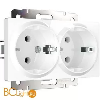 Розетка двойная с заземлением (белая) Werkel W1172001 a051129