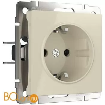 Розетка с заземлением, безвинтовой зажим (слоновая кость) Werkel W1171303 a051478