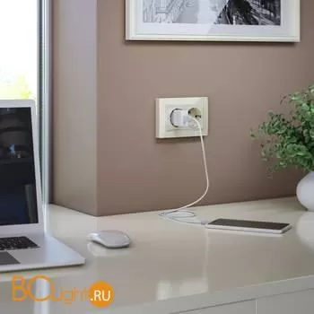 Розетка двойная с заземлением (слоновая кость) Werkel W1172003 a051465 - Фото 3