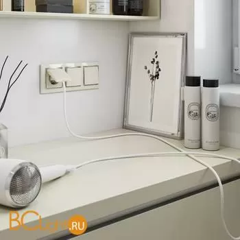 Розетка влагозащ. с зазем. с защит. крышкой и шторками (слоновая кость) Werkel W1171203 a051491 - Фото 0