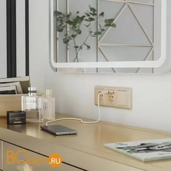 Розетка с заземлением (шампань рифленый) Werkel W1171010 a051434 - Фото 2