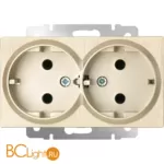 Розетка двойная с заземлением (шампань рифленый) Werkel W1172010 a051432 - Фото 0