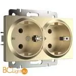 Розетка двойная с заземлением (шампань рифленый) Werkel W1172010 a051432