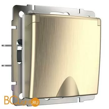 Розетка влагозащ. с зазем. с защит. крышкой и шторками (шампань рифленый) Werkel W1171210 a051416