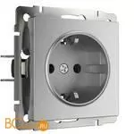 Розетка с заземлением (cеребряный рифленый) Werkel W1171009 a051368
