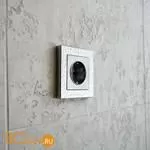 Розетка с заземлением (cеребряный рифленый) Werkel W1171009 a051368 - Фото 6