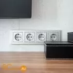 Розетка с заземлением (cеребряный рифленый) Werkel W1171009 a051368 - Фото 7