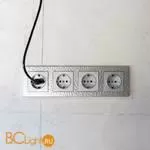 Розетка с заземлением (cеребряный рифленый) Werkel W1171009 a051368 - Фото 8