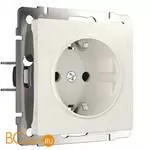 Розетка с заземлением и шторками (перламутровый рифленый) Werkel W1171113 a051188