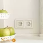 Розетка с заземлением и шторками (перламутровый рифленый) Werkel W1171113 a051188 - Фото 0